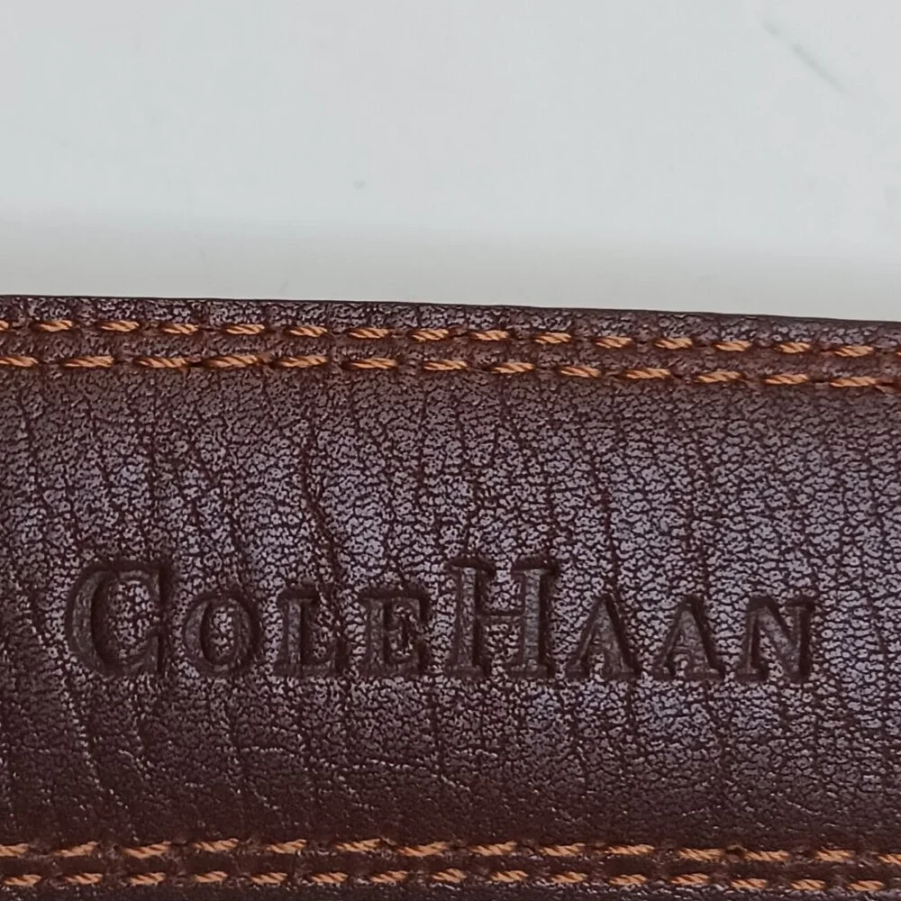 Cole Haan Vintage Genuine Leather Dress/Casual Belt Solid Brown size 36/90